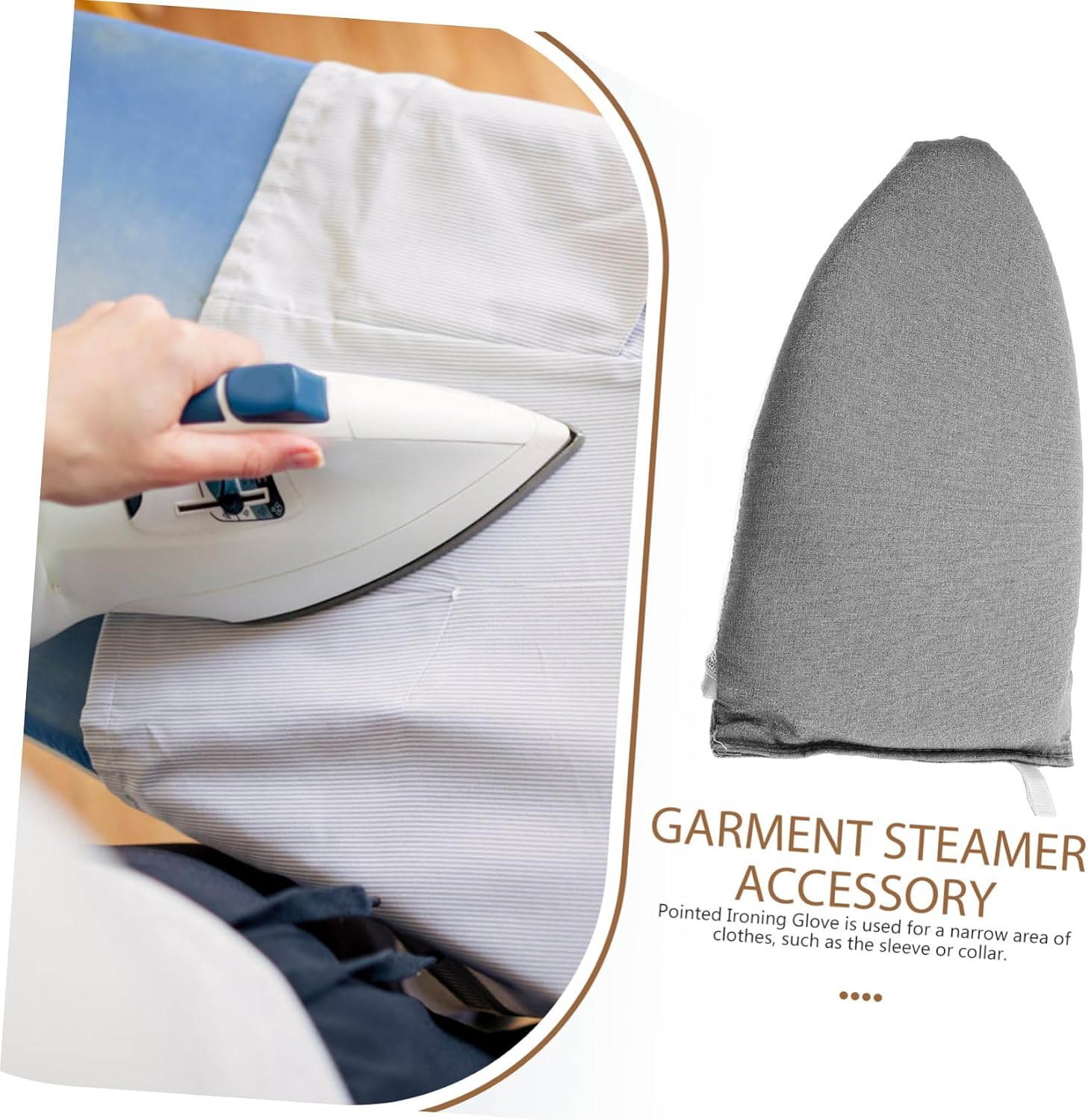 Mikinona Household Garment Steamer Ironing Glove Heat Resistant Anti Steam Mitt for Ironing Convenient Handheld Steaming Accessory for Travel and Home Use