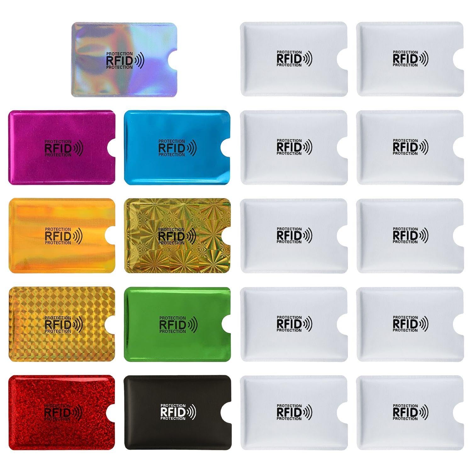 Rnfksu Color 19 Pieces Of Anti-Theft And Anti-Degaussing Card Sets, Universal Credit Card Protectors, Multi-Function Anti-Lost Card Sets, Creative Bank Card Storage Sets.