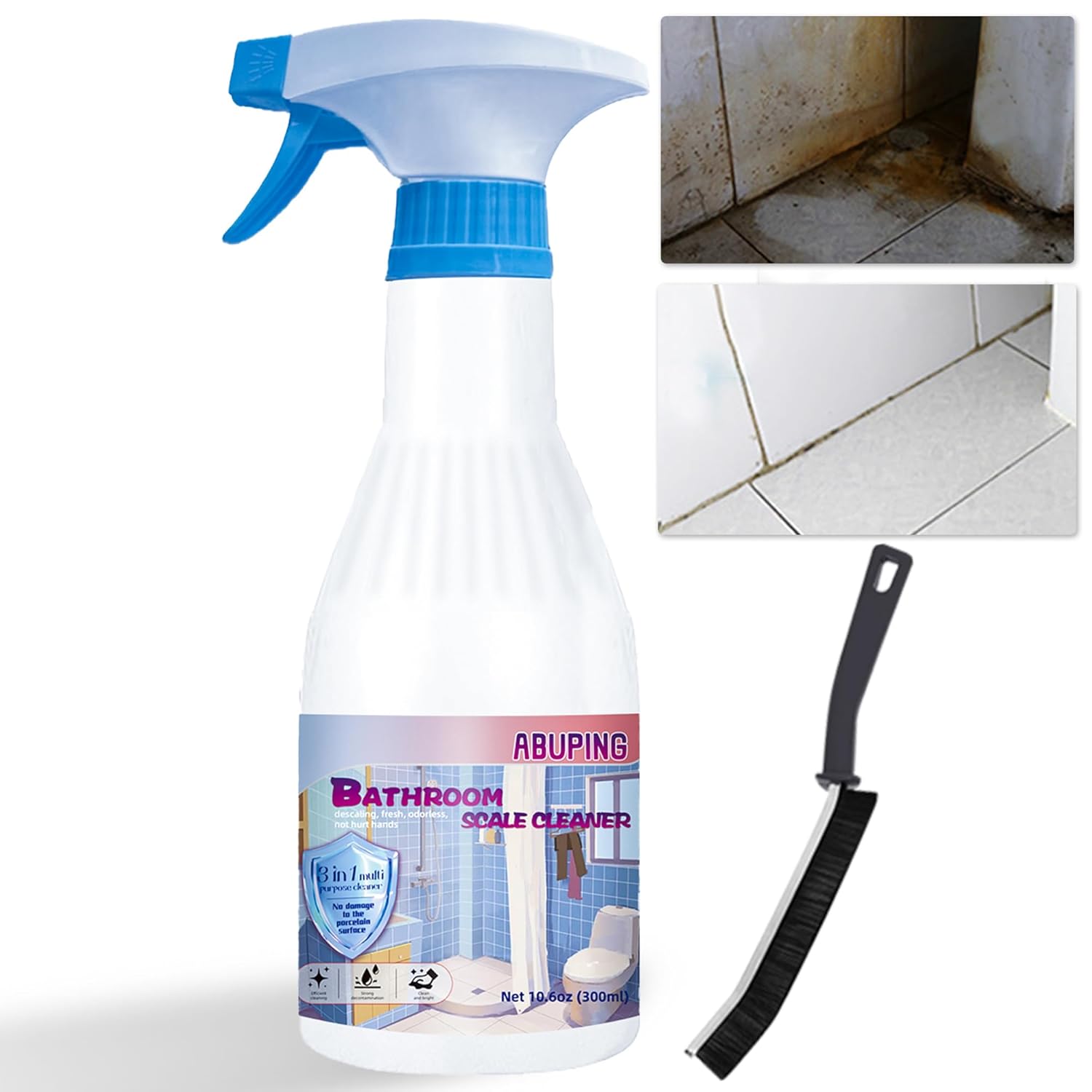 All Purpose Cleaner Grout Cleaner for Tile Floors Soap Scum Remover for Shower Bathroom Descaler Foam Spray Suitable