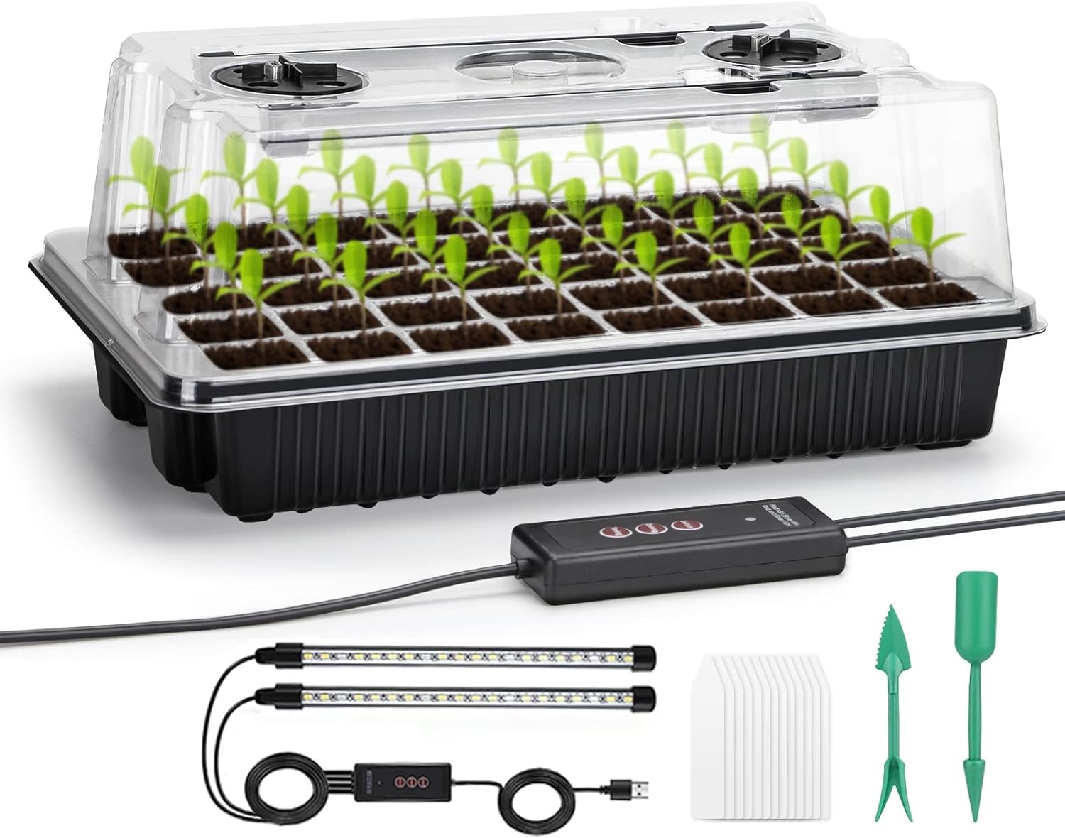 5/A Seed Starter Tray with Grow Light,40 Cells Seed Starter Kit with Humidtiy Dome,Seedling Starter Trays for Seed Germination Kit, Seedling Starting,Propagation, Cloning Plants