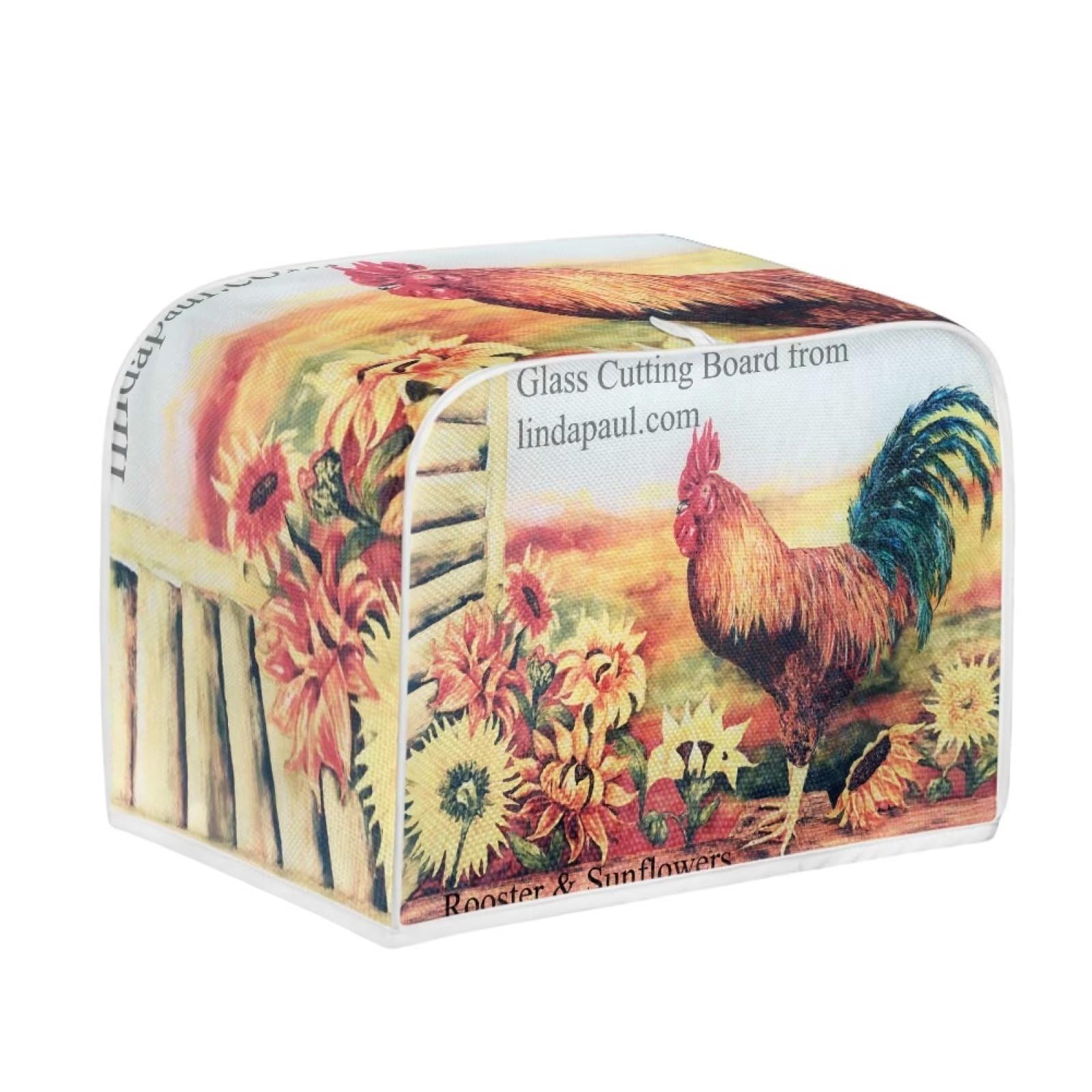 JSLXYYBQ Roosters Chickens and Sunflowers Toaster Covers 2 Slice Wide Slot Dustproof Fingerprint Protectors and Greasy Protection Anti-sputtering Machine Washable Women Gift