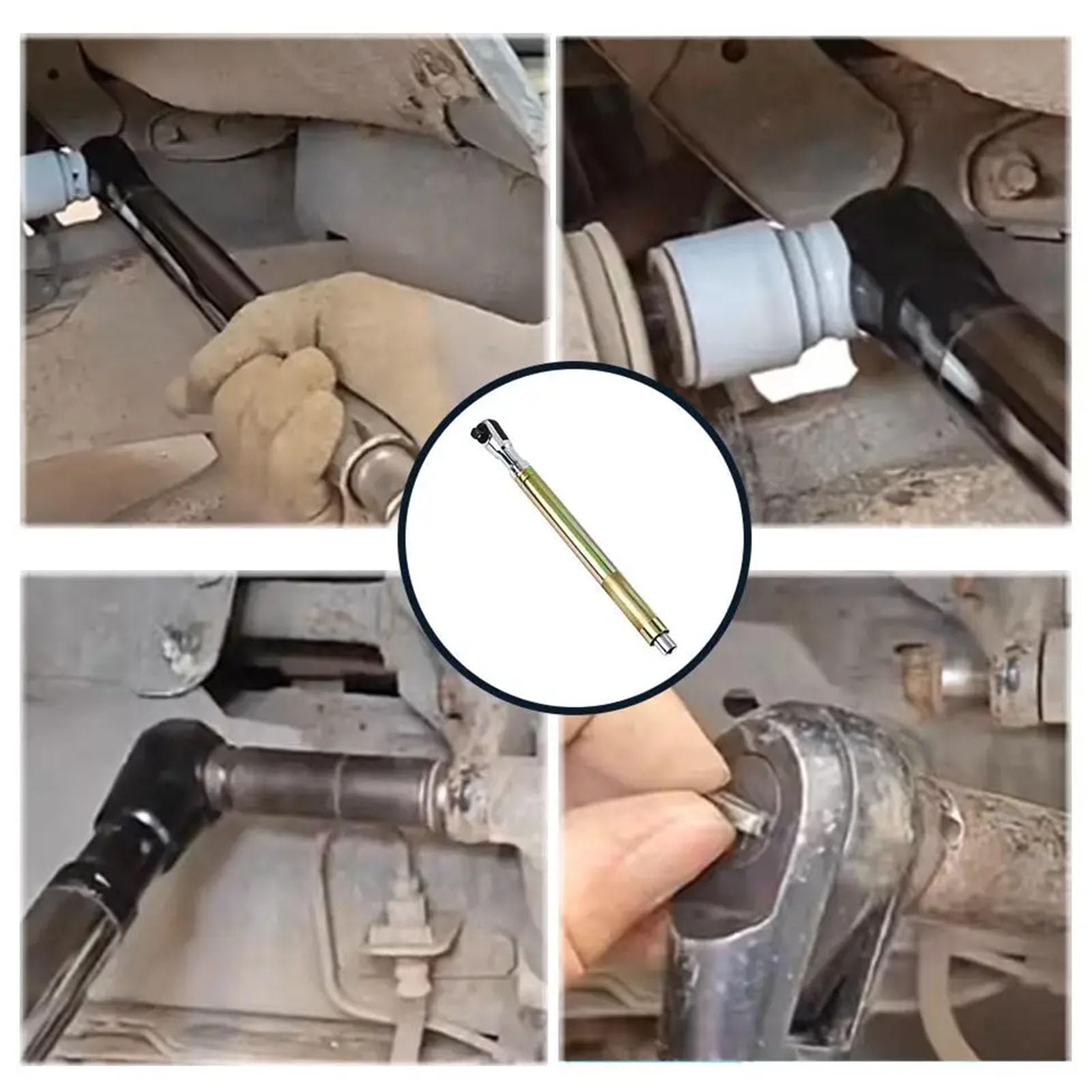 Ensemble d'outils à main ergonomiques à cliquet rotatifs pour l'entretien du véhicule avec tige étendue et poignée automobile confortable