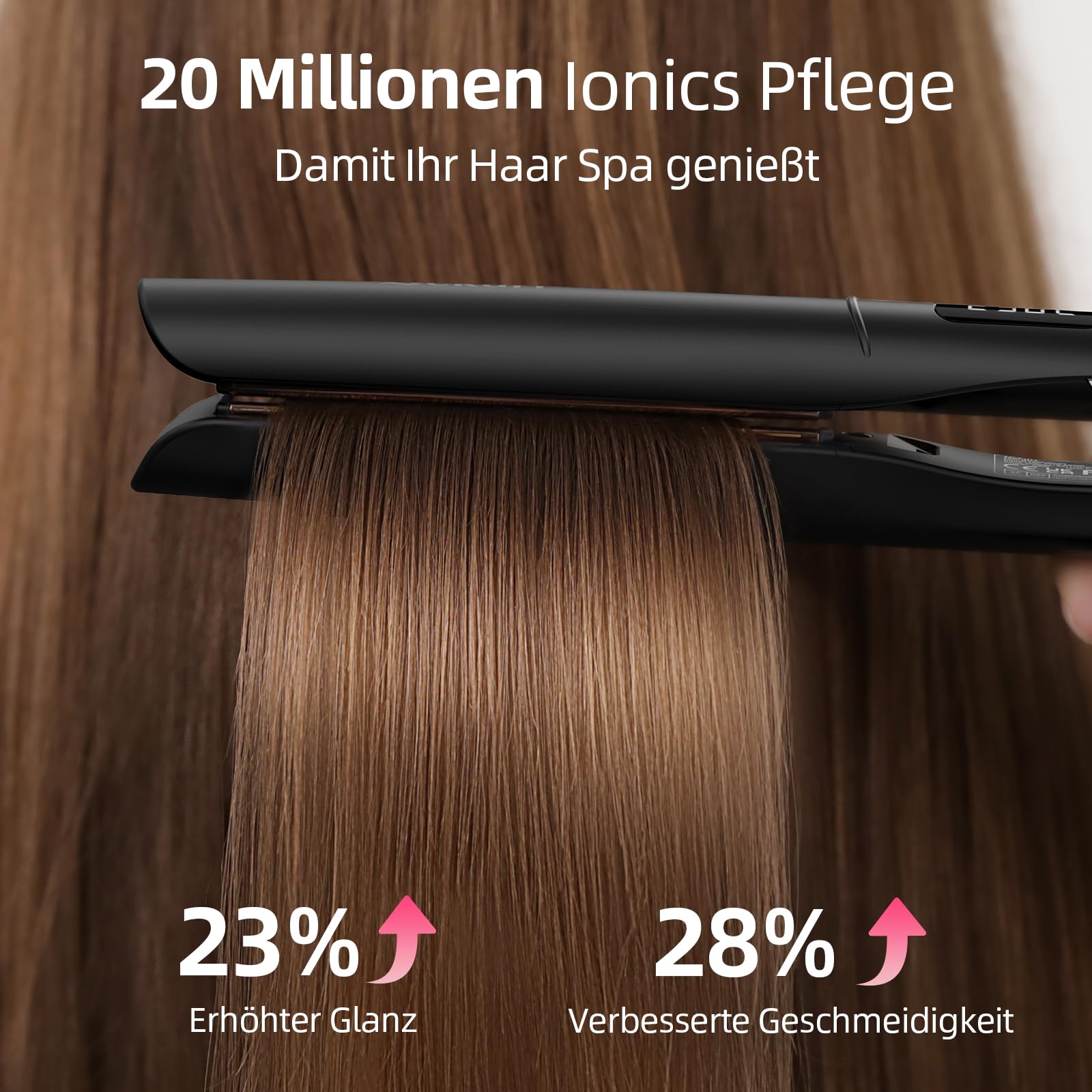 Dekuri Plancha de pelo 2 en 1 para rizar y alisar, plancha de pelo lisa de titanio, calentamiento rápido de 30 segundos, pantalla LED de 120 – 230 ℃, plancha iónica para el cabello para mujeres, color