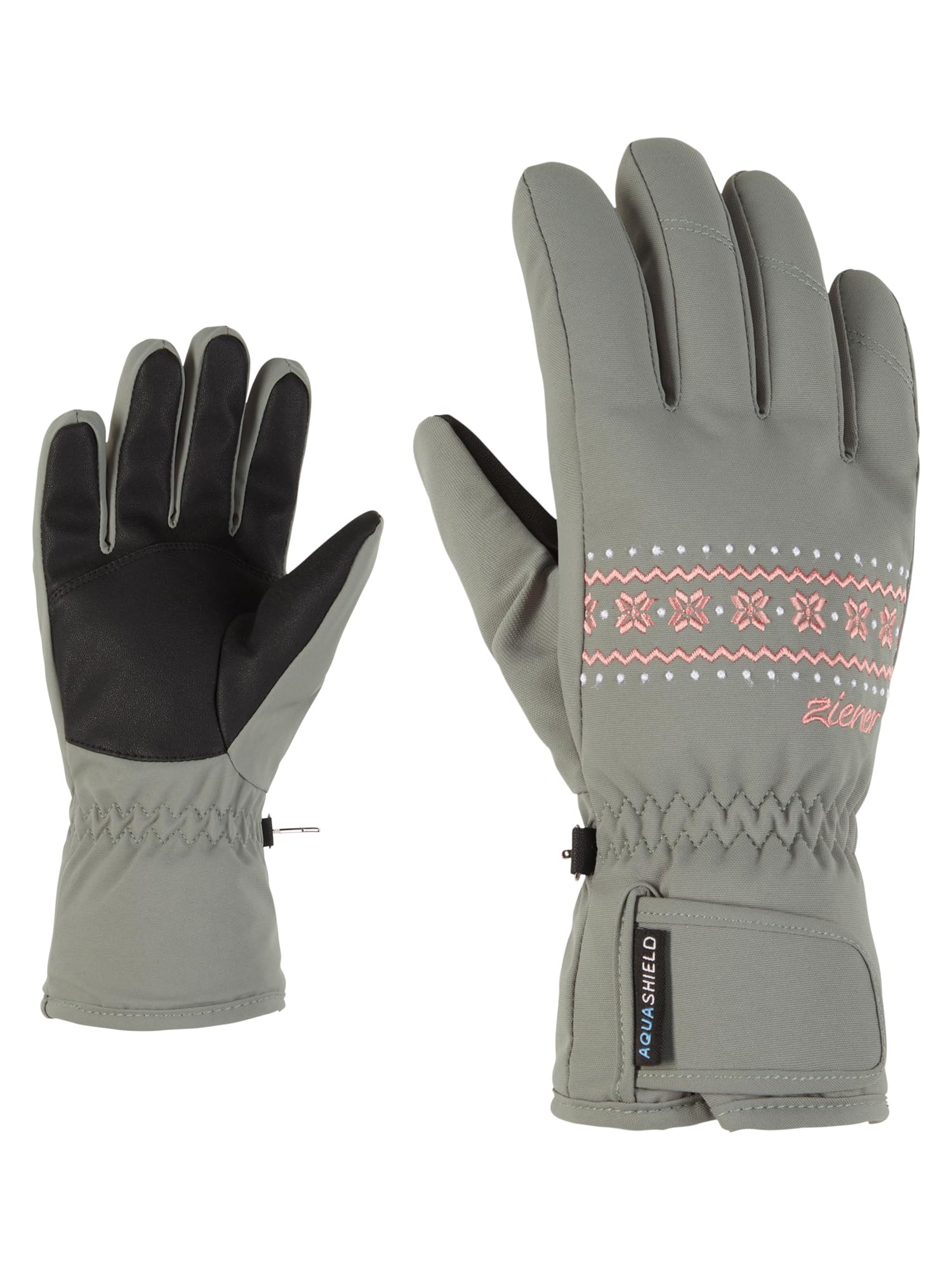 Ziener Children's LAILLA Ski Gloves/Winter Sports | Waterproof, PFC Free, Green Mud, 6.5