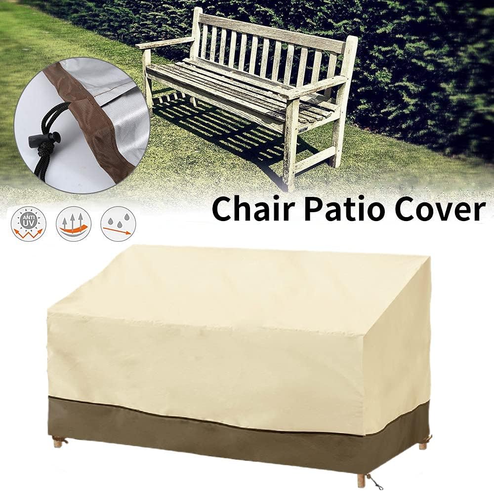 Patio Bench Cover Waterproof, 2-Seater 420D Heavy Duty Outdoor Loveseat Lounge Cover Patio Furniture Cover for Bench, Loveseat, Sofa, Glider Fits up to 58 Inch