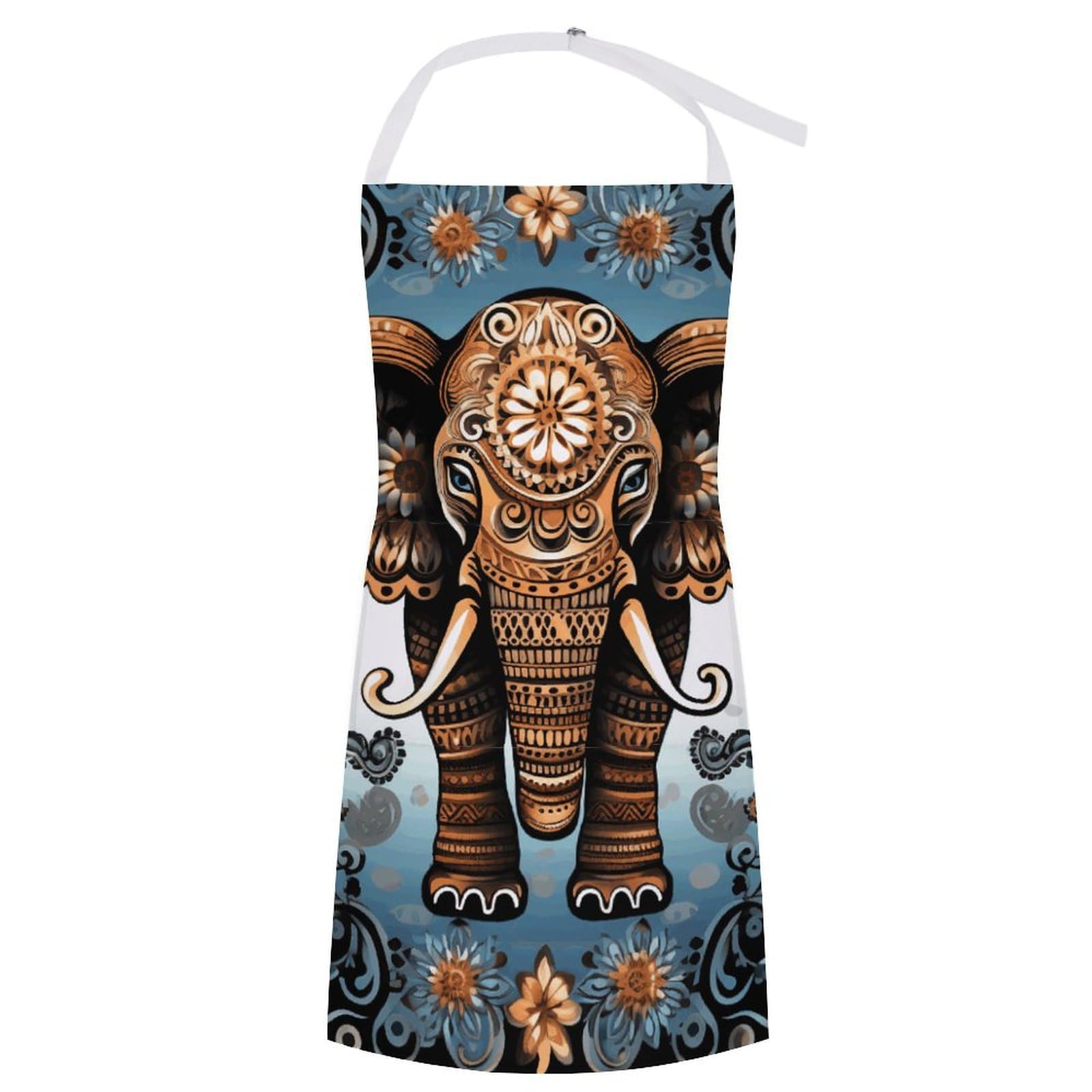 Vtctoasy Unisex Elephant Pattern Adjustable Apron With 2 Pocket Apron For Women Men Dolphin With A Smile Bib Chef Aprons For Cooking, 70X80cm