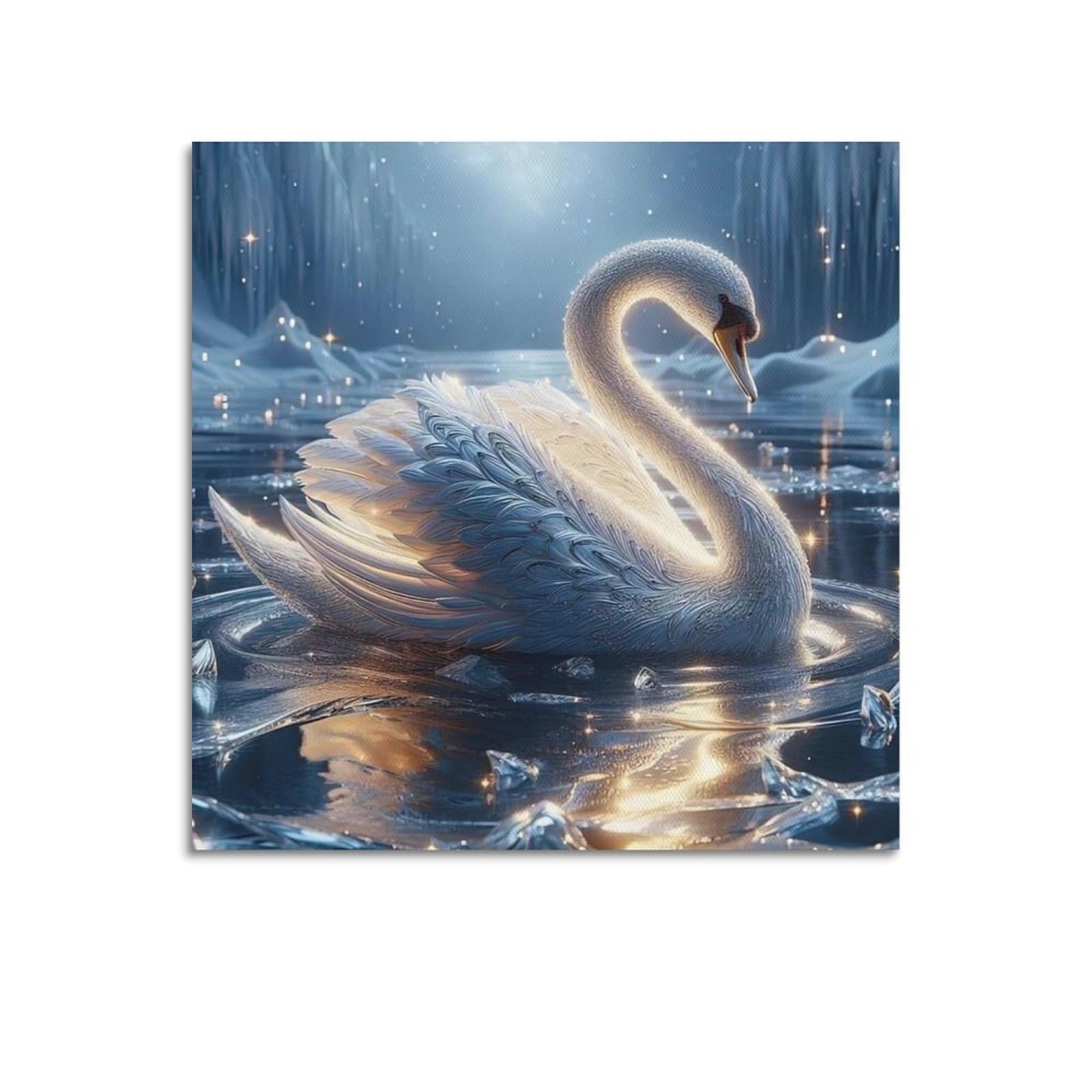 Animal Poster Beautiful Swan Poster Decorative Painting Canvas Wall Posters And Art Picture Print Modern Family Bedroom Decor Posters 20x20inch(50x50cm)
