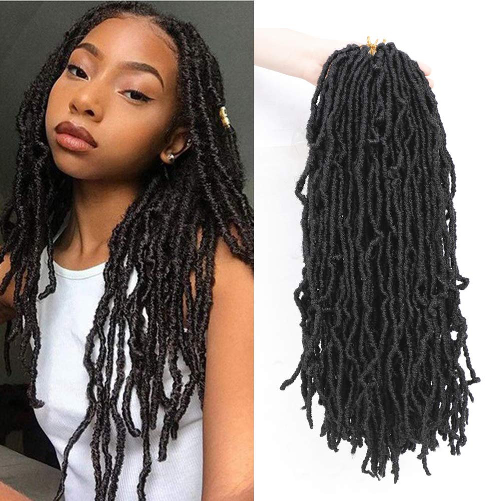 Buy Nu Faux Locs Crochet Hair 18 Inch 7 Packs, Natural Wavy Curly