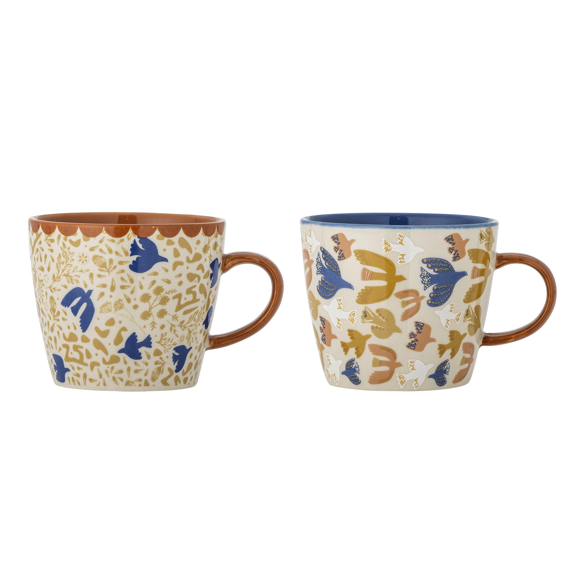 Bloomingville Anniversary Lot de 2 tasses en grès Marron 9,5 x 8 cm 300 ml