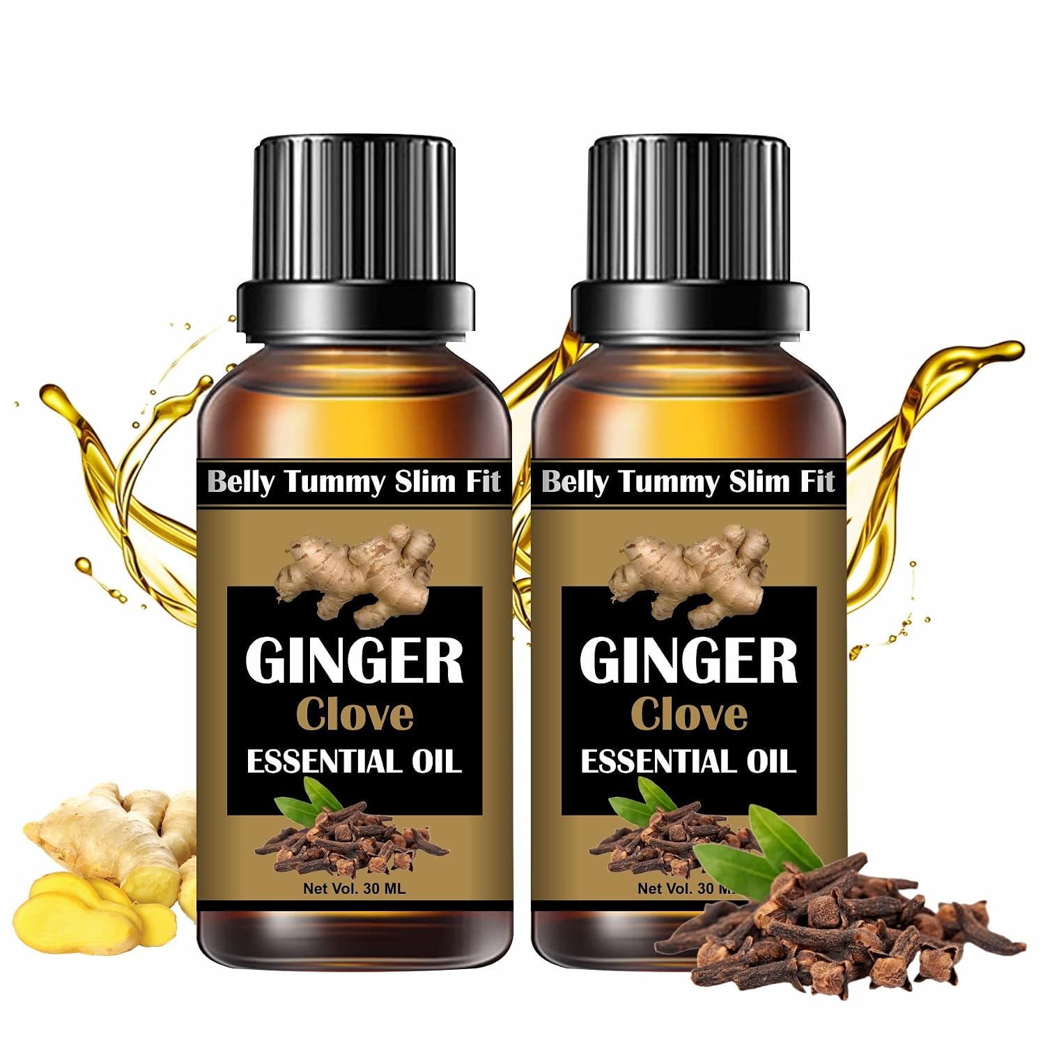 Exomoon Belly Drainage Ginger Clove Oil,Tummy Ginger Drainage Massage
