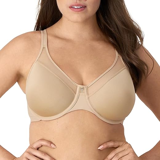 Bali Womens Seamless Underwire Bra, One Smooth U Smoothing Underwire Bras for Women, Convertible Straps, Ultra Light