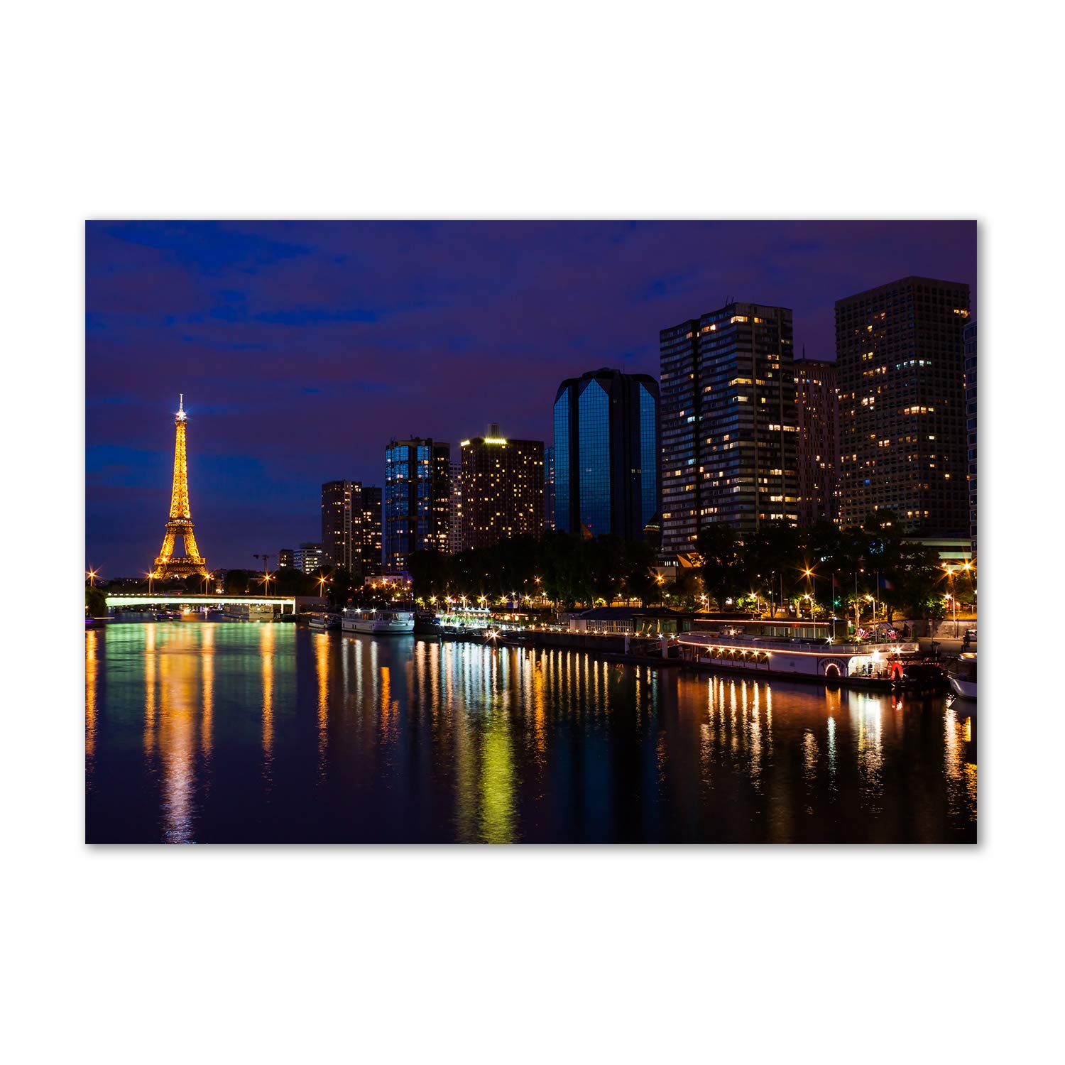 Tableau Paris de nuit en verre acrylique pour sublimer votre chambre à coucher