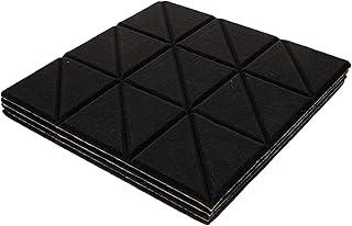 SUPVOX 4pcs 300x300x9mm Black Flame-resistant Acoustic Foam Panels with Adhesive Backing, Soundproof Wall Panels for Recording Studios, Home Theater, and Nursery Sound Dampening