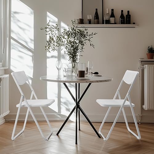 Miniatura 2 de Paquete de 4 sillas plegables de plástico, silla comercial apilable ligera para exteriores, asientos portátiles de plegado rápido para eventos de