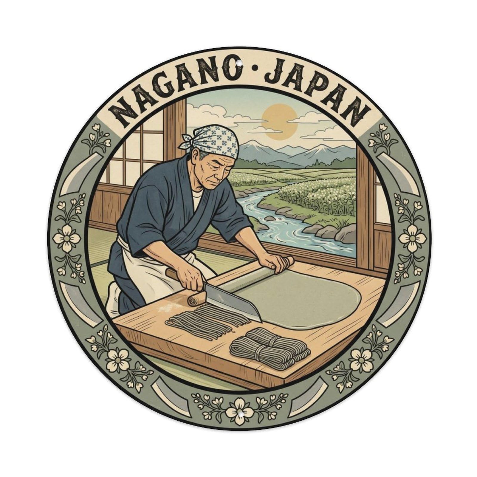 Soba Buckwheat Food Culture Japanese Noodle Metal Tin Sign