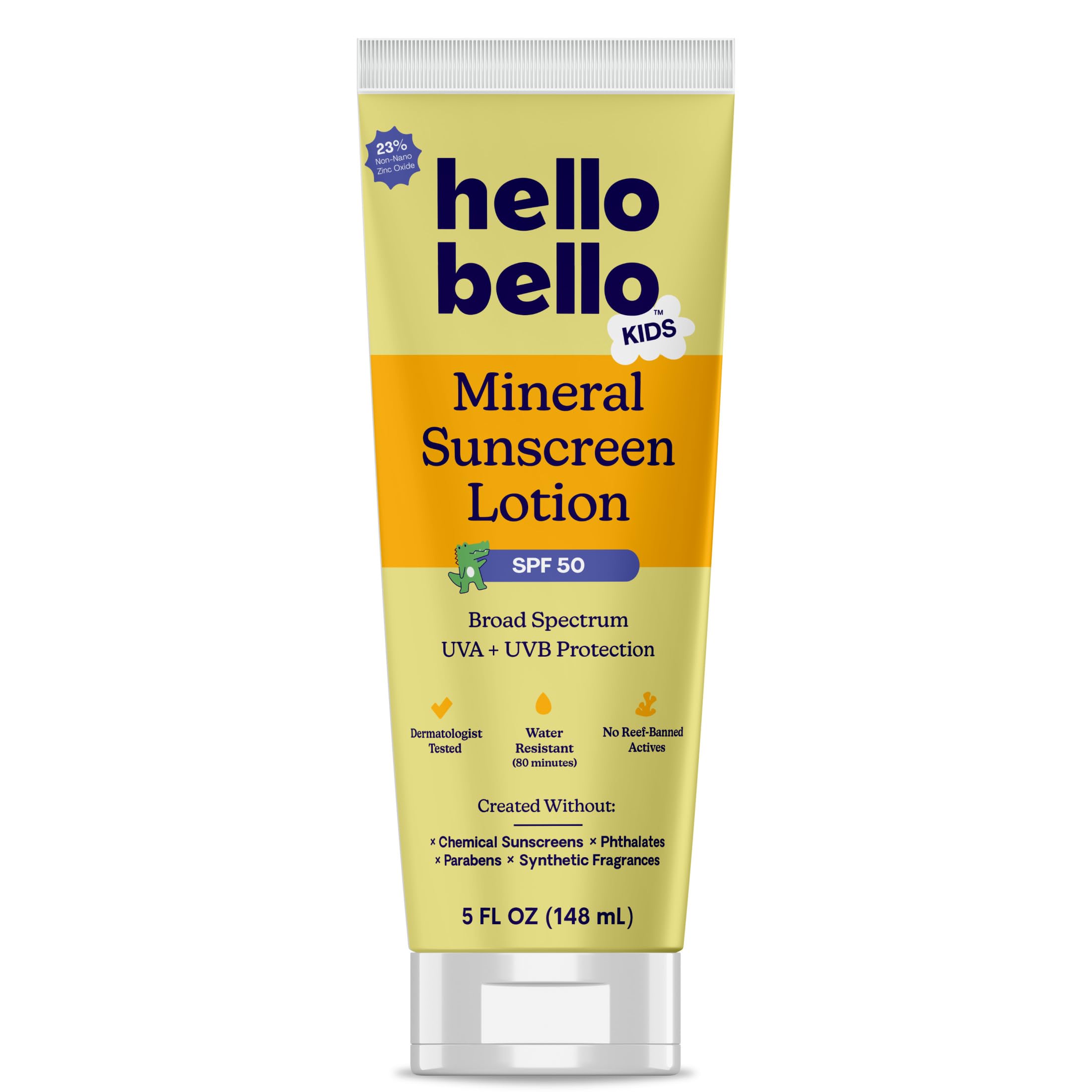 Hello Bello Kids Mineral SPF 50 Sunscreen Lotion, 5 fl oz | Water Resistant & Reef Friendly - main product image