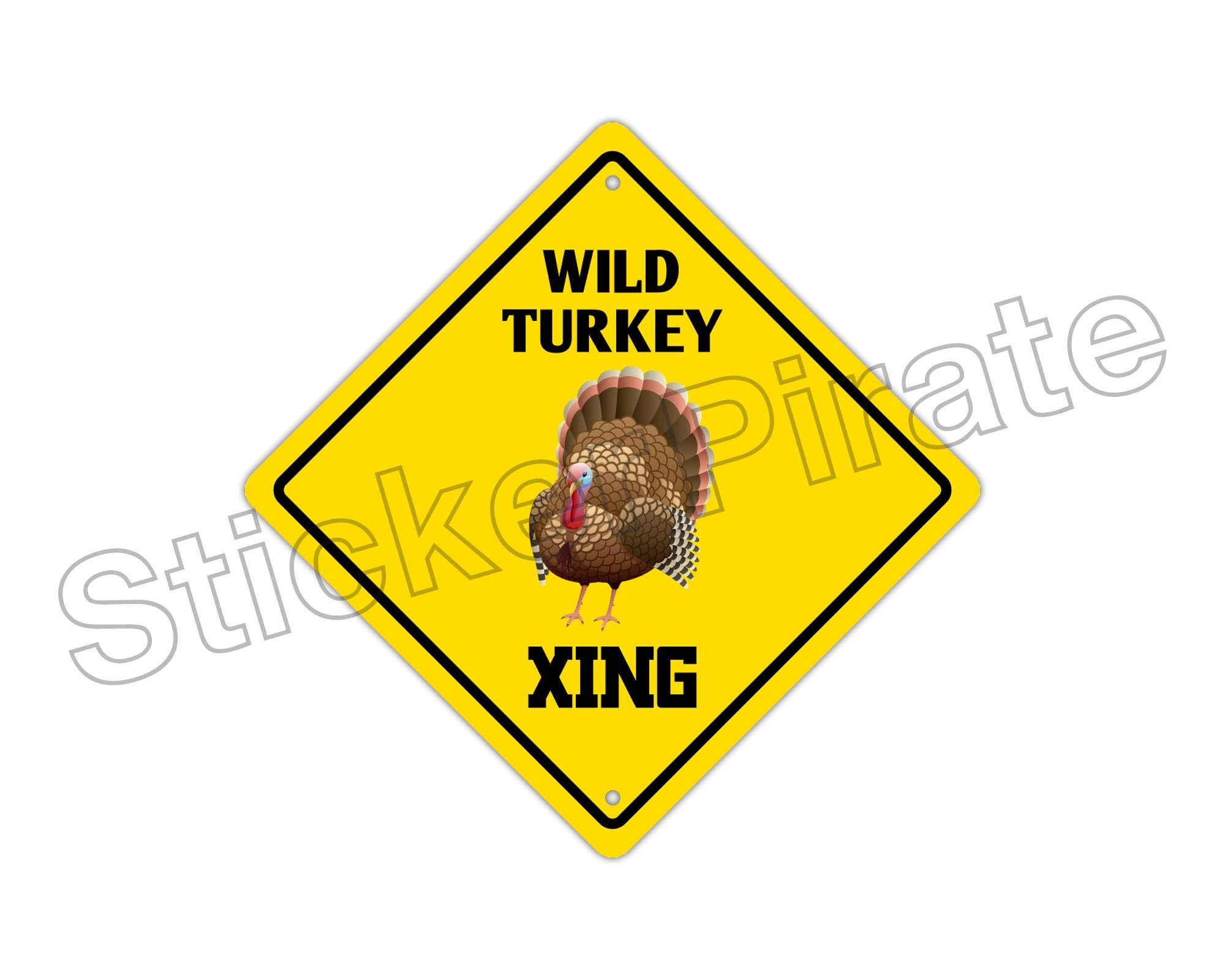 StickerPirate Wild Turkey Crossing Funny Metal Novelty Sign Aluminum-image-7