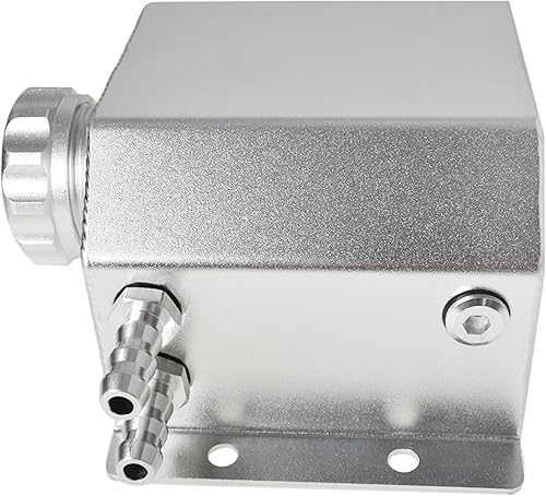 Miniatura 3 de labwork Depósito 1L del tanque de agua de la recuperación de la botella del desbordamiento del refrigerante del radiador de aluminio negro