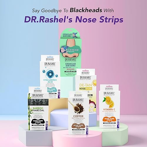 Miniatura 9 de DR.RASHEL Tiras de poros de nariz de carbón para limpieza de poros, eliminación instantánea e indolora de puntos negros | Tiras eliminadoras de
