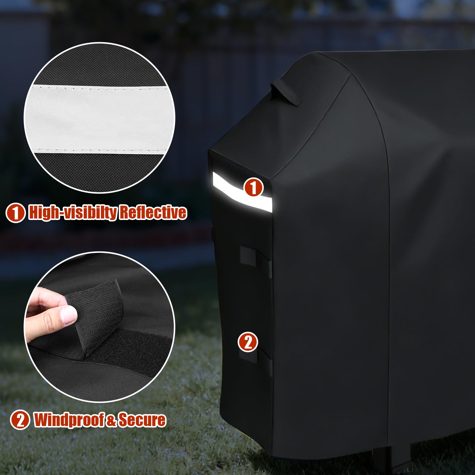 Denmay Copertura Per Barbecue Weber Searwood XL 600, Modello 3400146, Impermeabile E Resistente Ai Raggi UV, Nero