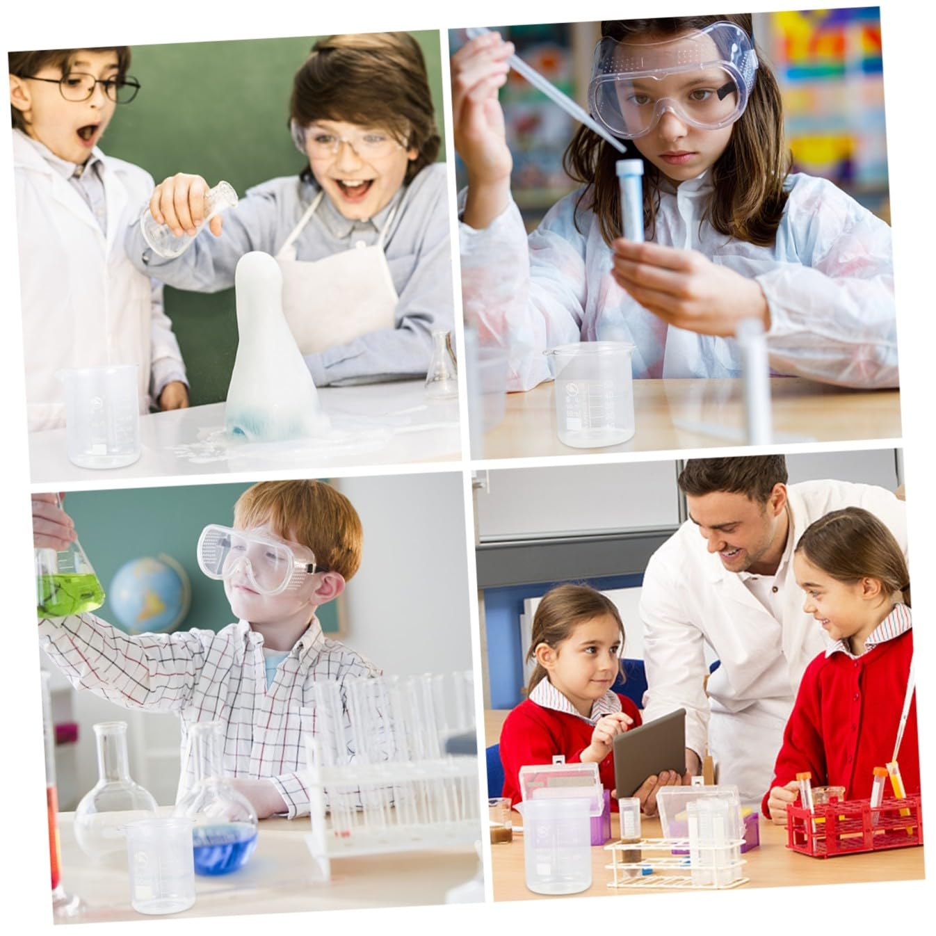 5 Misurini in Borosilicato Scala Di Misurazione Contenitori Per Liquidi Trasparenti Per Esperimenti E Misurazioni Accurate