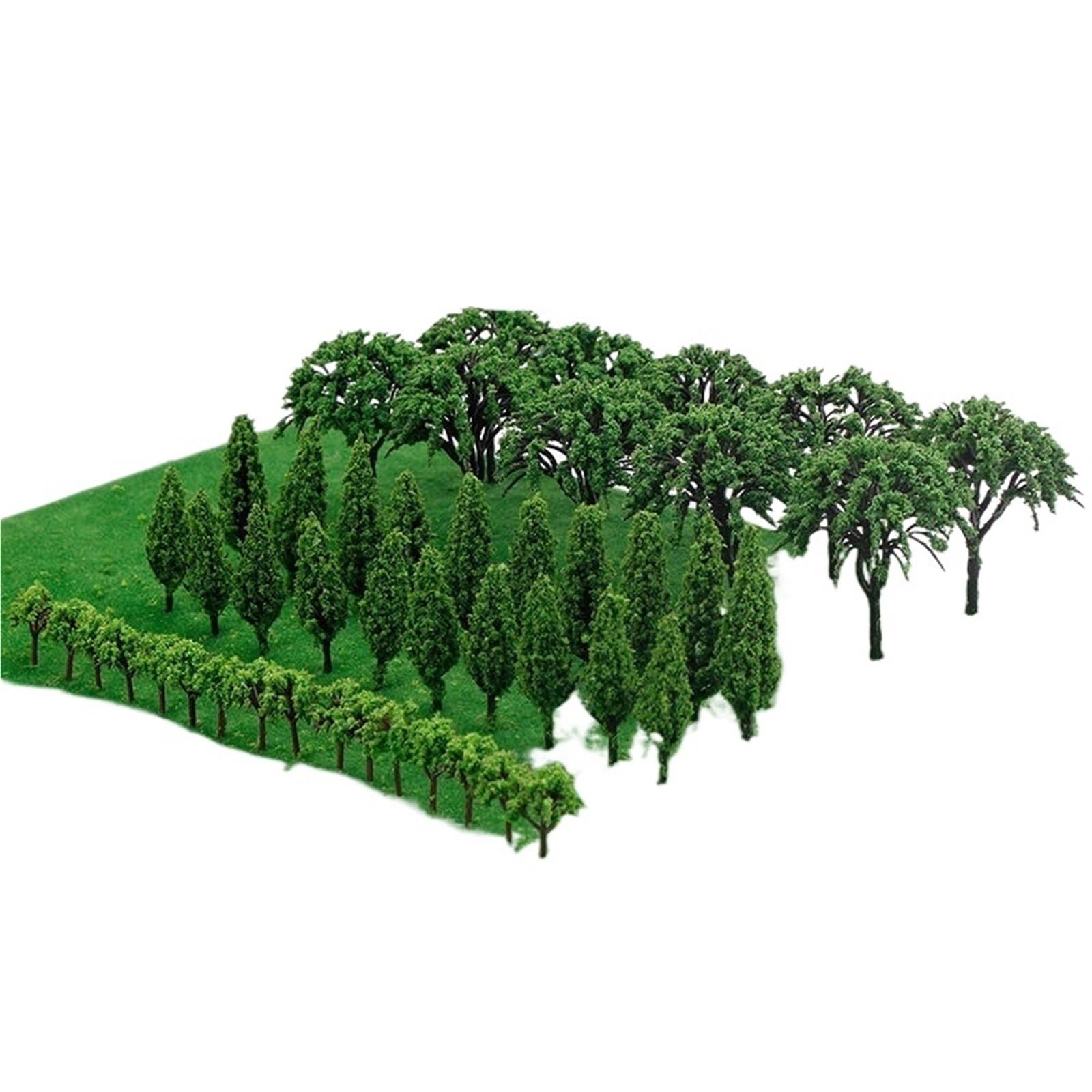 DUNSBY Model Trees 50pcs Plastic Model Miniature Tree Scenery Railroad Building Landscape Architectural Sand Table Models DIY(Color-01)