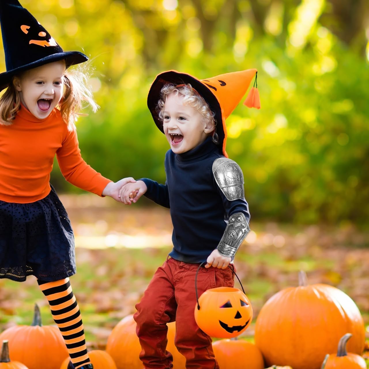 Kids Roman Armour Shoulder Guards and Arm Plates - Lightweight Plastic Cosplay Costume Accessory for Children S Role Playing and Theme Parties Silver - Image 8