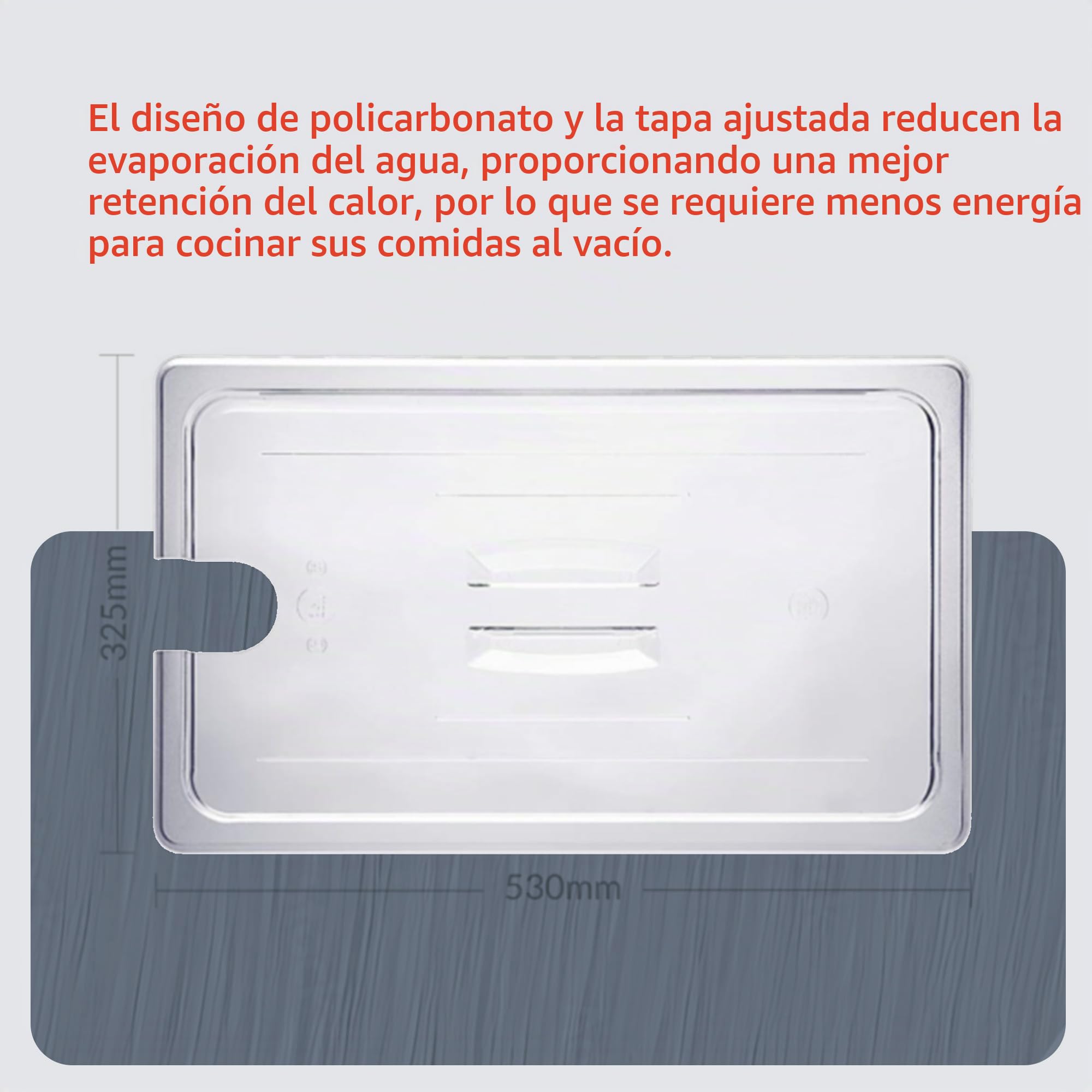 Sous Vide Tools Recipiente de policarbonato de 20 litros, tapa cortada a medida para la olla Anova de Sous Vide, sin BPA, antiadherente, apto para lavavajillas