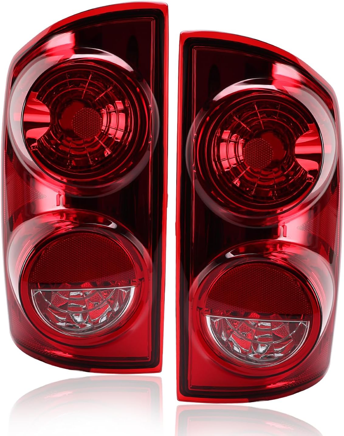 OKLPF Rear Brake Tail Light Assembly Compatible With 2002-2006 Dodge Ram 1500/2003-2006 Dodge Ram 2500 3500 Pickup # CH2800147 CH280114,Included Bulbs and Harness,Driver and Passenger Side