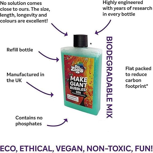 Miniatura 2 de Kit de burbujas gigantes ecológicas, juego gigante de embalaje plano, compacto sobre la marcha, varitas divertidas y sostenibles y solución de grado