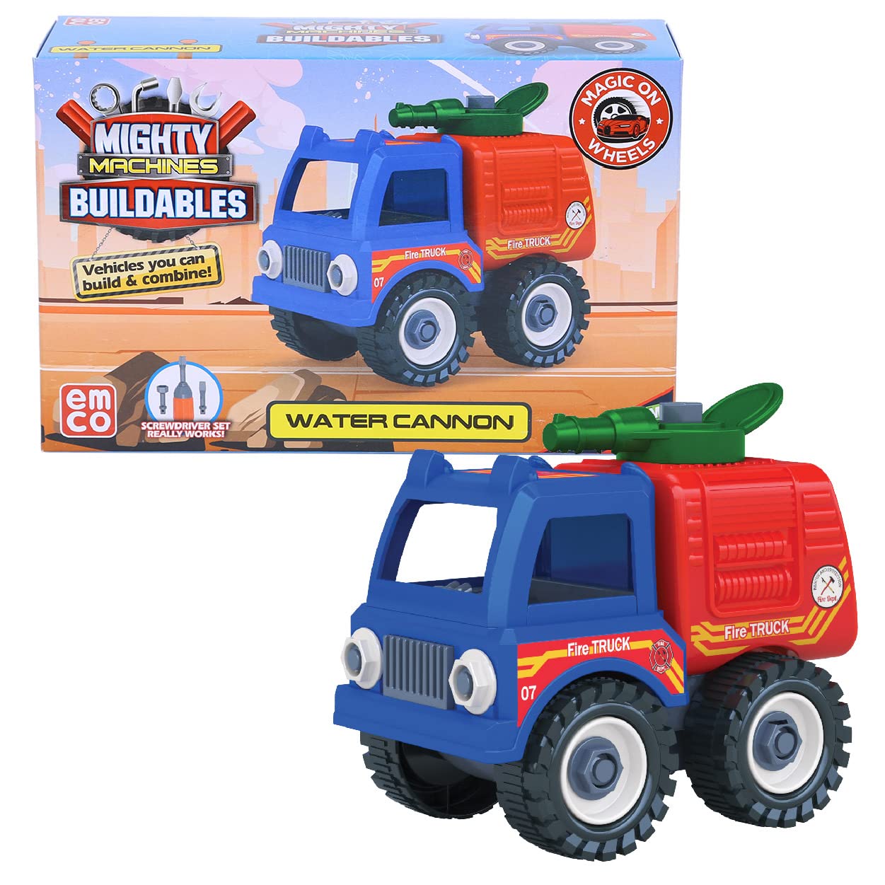 Water Cannon|Build&Combine Vehicle|Easy to Build Pull Back & Friction Vehicle|Develop Motor & Cognitive Skills for Kids 3+|Role Play Toy|Birthday&Return Gift|Multicolor
