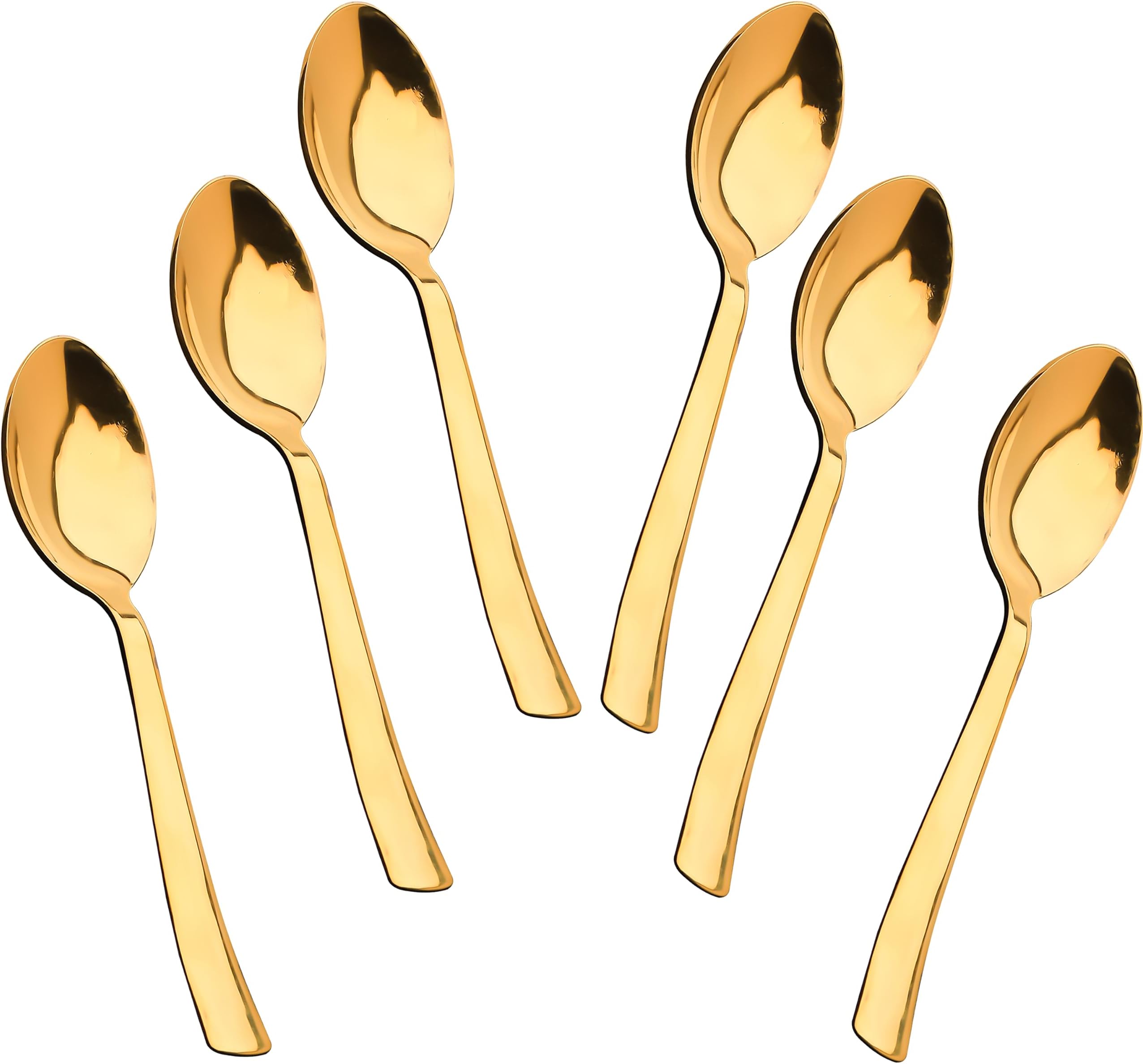 Parage Stainless Steel Gold Tea Spoons Set of 6,13.5 cm Long, Premium Spoons for Home & Kitchen, Luxury Dinning Tableware Gift for House Warming,6 Pieces Golden Small Spoon
