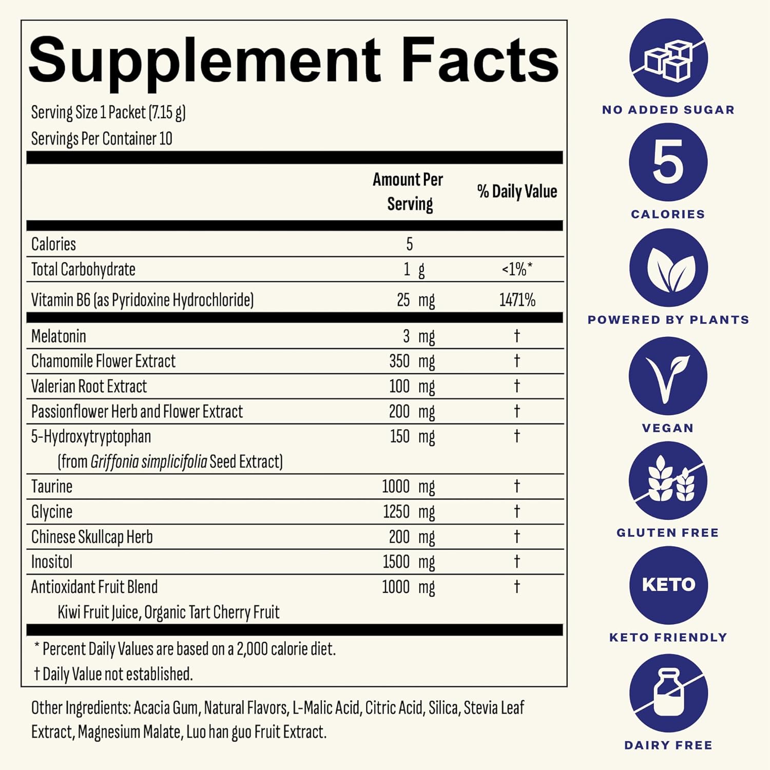 Blueshift Sleep Aid Powder for Adults – Lemon Lavender | 3 mg Melatonin, 5‑HTP, Taurine & Glycine | Stick‑Pack Drink Mix – Zero Sugar, 5 Cal | Deep REM & Next‑Day Refresh | Sleep 10 ct
