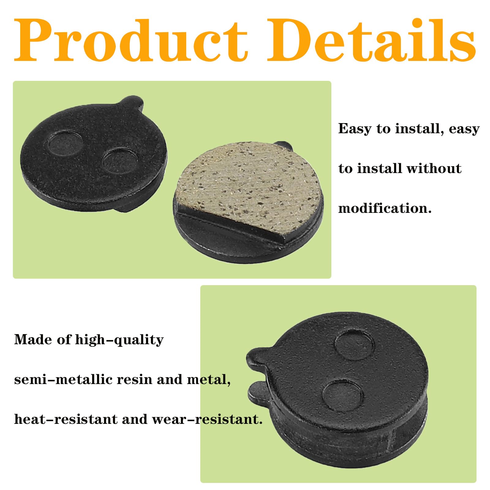 6 Pièces (3 Paires) Plaquettes De Frein Semi-métalliques – 21,35x24,18 Mm, Pour Trottinette électrique, Résistantes à La Chaleur Et à L'usure