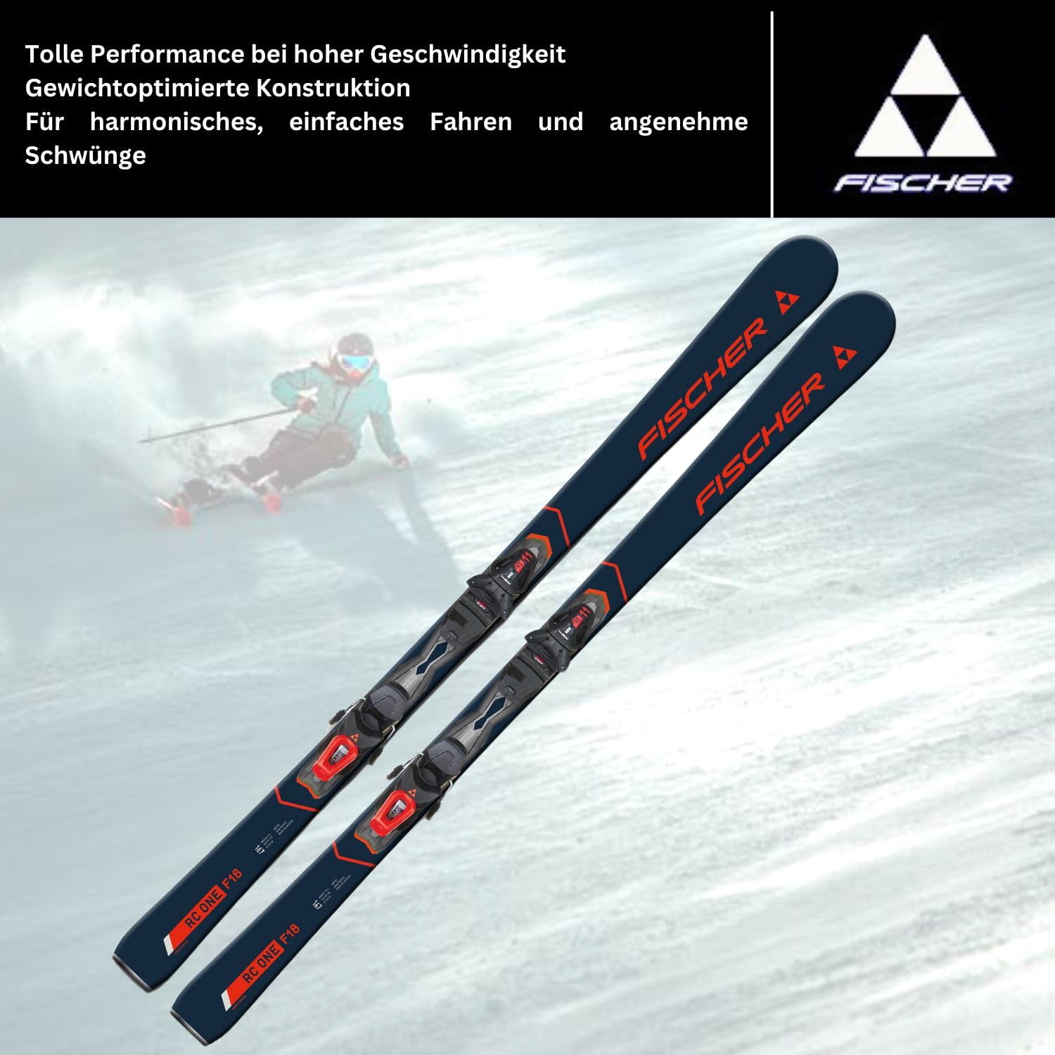 Ski Alpinski Carvingski On-Piste-Rocker - Fischer RC One F18 TPR - inkl. Bindung RS11 PR Z3-11 - Modell 2024 - All Mountain Ski - geeignet für Fortgeschrittene Fahrer