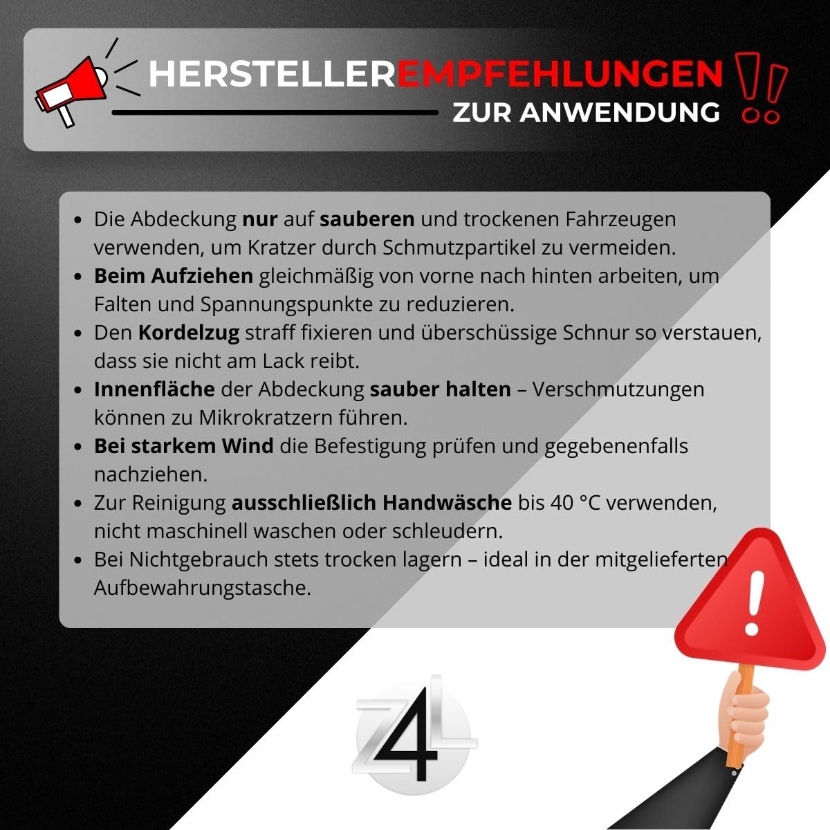 Z4L Premium Autoplane passend für Z4 E85 Bj. 2002- / 2009- / 2016- atmungsaktiv 4-Schicht Outdoor Schutz