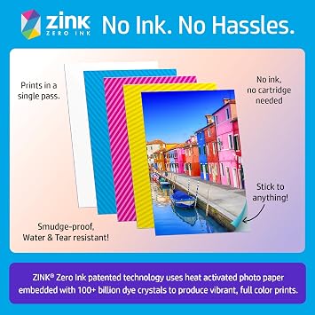 HP Sprocket Portable Photo Printer (2nd Edition) Instantly print 2x3 sticky-backed photos from your phone [Luna Pearl] [1AS85A]
