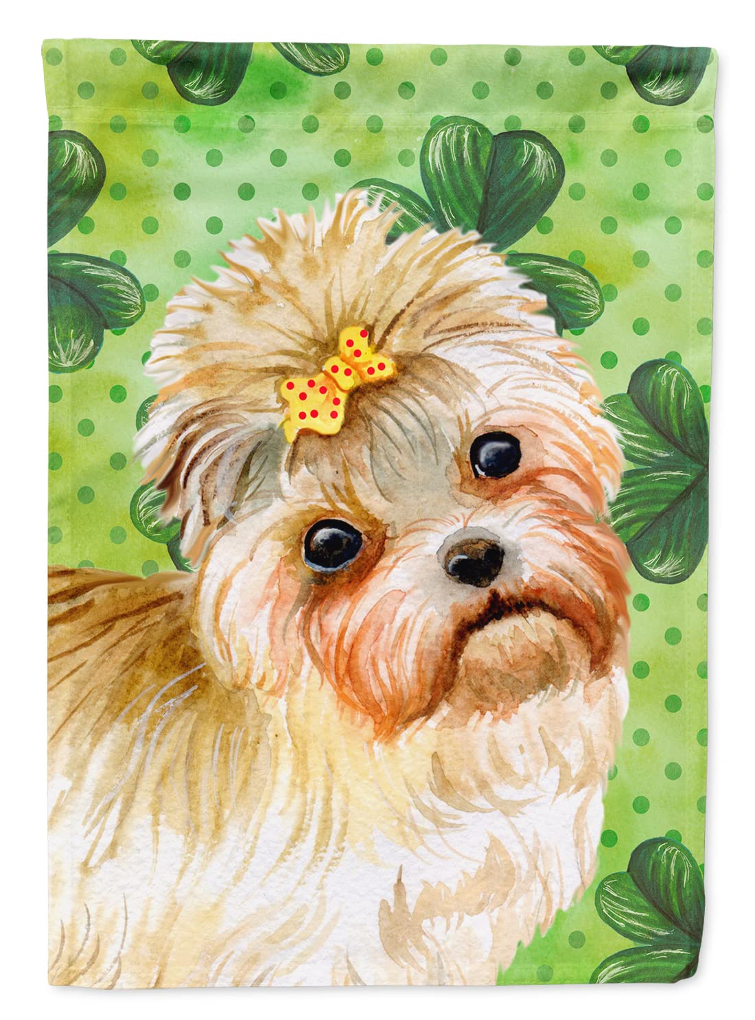 Drapeau Morkie St Patrick en toile robuste Caroline's Treasures BB9842CHF