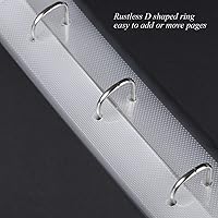 Vista 5 de Álbum de fotos de 10 x 10 pulgadas con 3 anillos para manualidades, con 30 fundas de plástico, 60 páginas y cubierta de tela para bebés, viajes