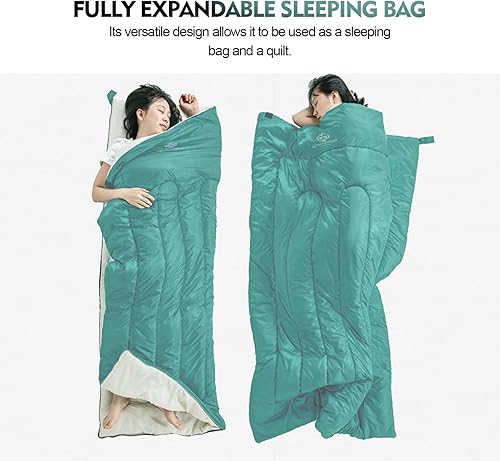 Miniatura 3 de Blackpongo Saco de dormir ultraligero  Sobre ligero portátil, impermeable, cómodo con saco de compresión  Ideal para viajes de 3 estaciones,