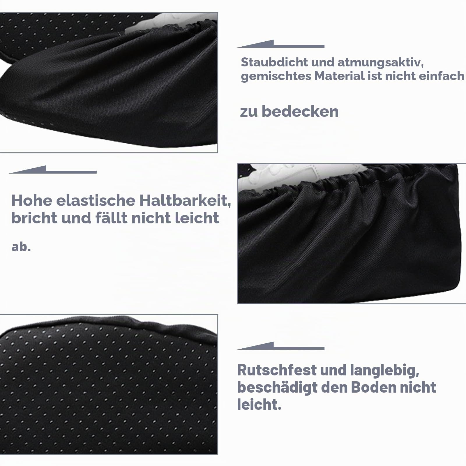 10 Paar Rutschfeste Sohle Überzieher Schuhe: Waschbar Wiederverwendbare Schuhüberzieher, Haushalt Verdickte Staubdichte Indoor Stiefelabdeckungen für Schuhe, Teppich(36-44 Meter Schwarz)