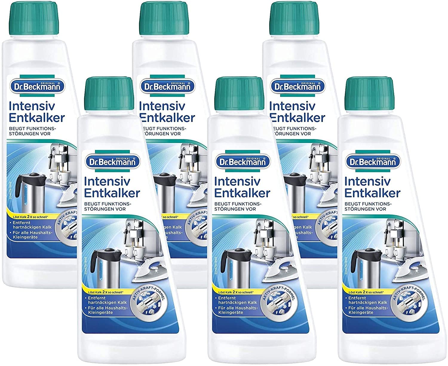 Dr. Beckmann Intensiv Entkalker | Gegen Hartnäckigen Kalk In Haushalts-Kleingeräten | Beugt Funktionsstörungen Vor (6 x 250 ml)