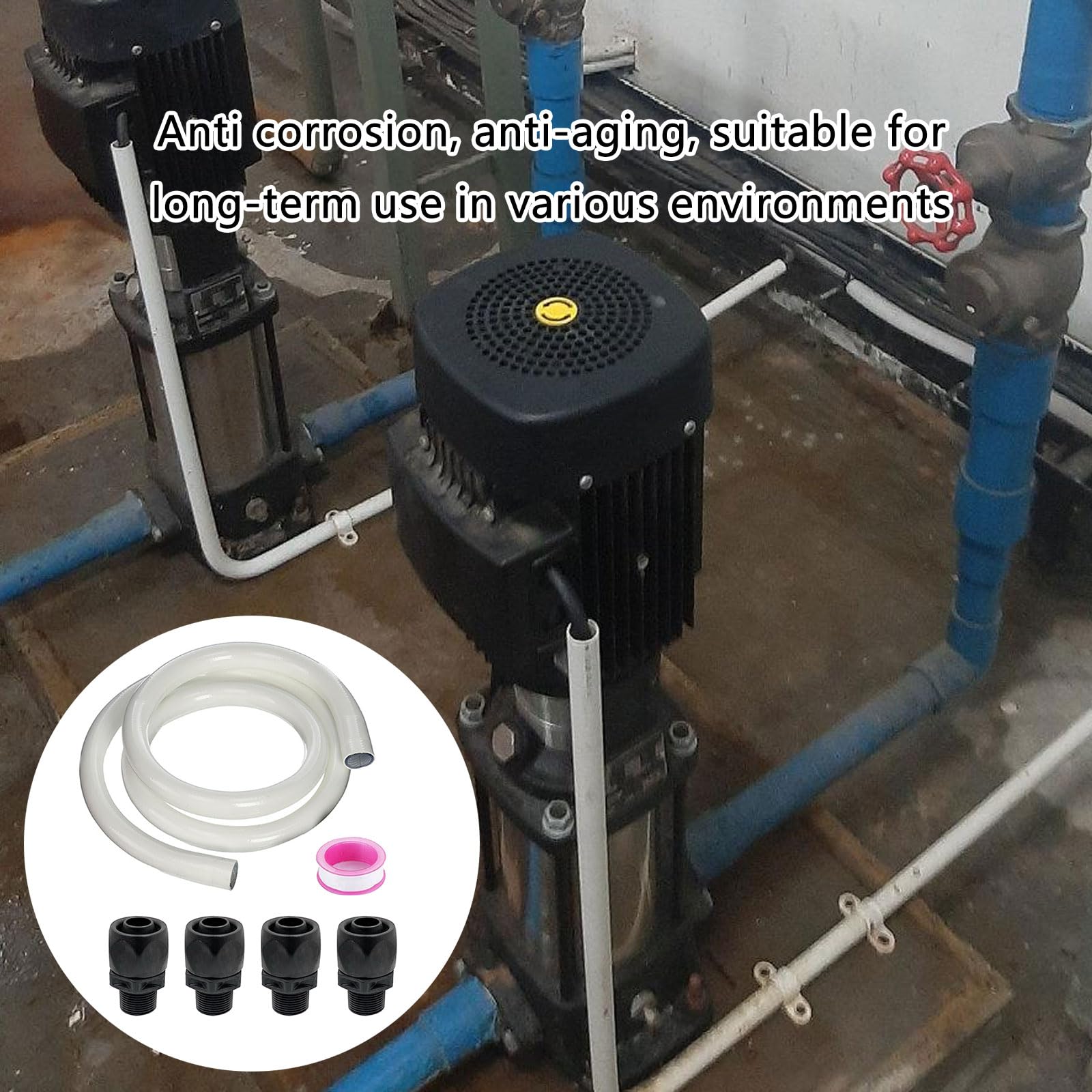 Kit di tubi flessibili di ricambio per pompe per piscina 353020 con 4 adattatori di connessione rapida Sostituzione del tubo integrato