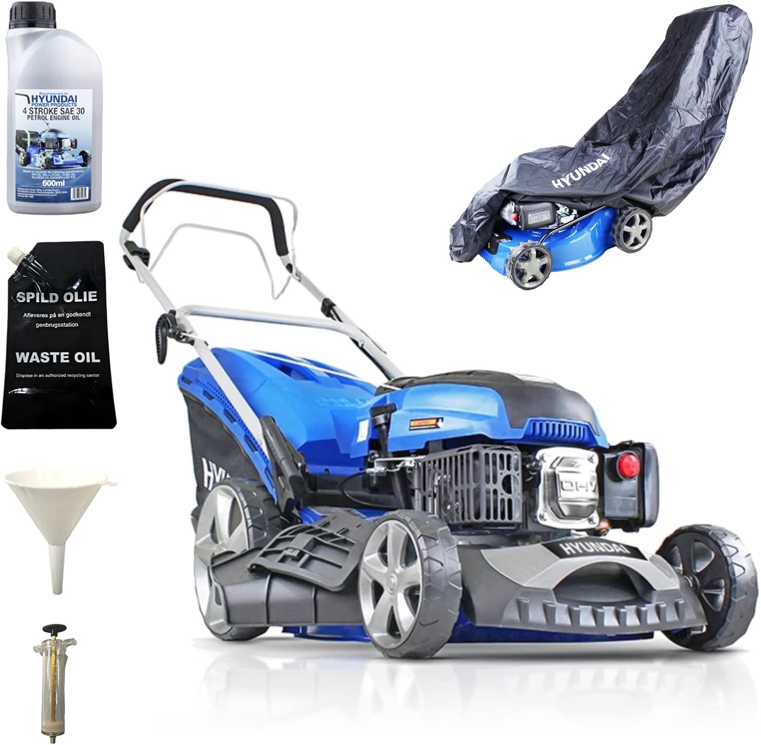 Hyundai 46cm Petrol Lawnmower SelfPropelled, 460mm / 18'' Cutting