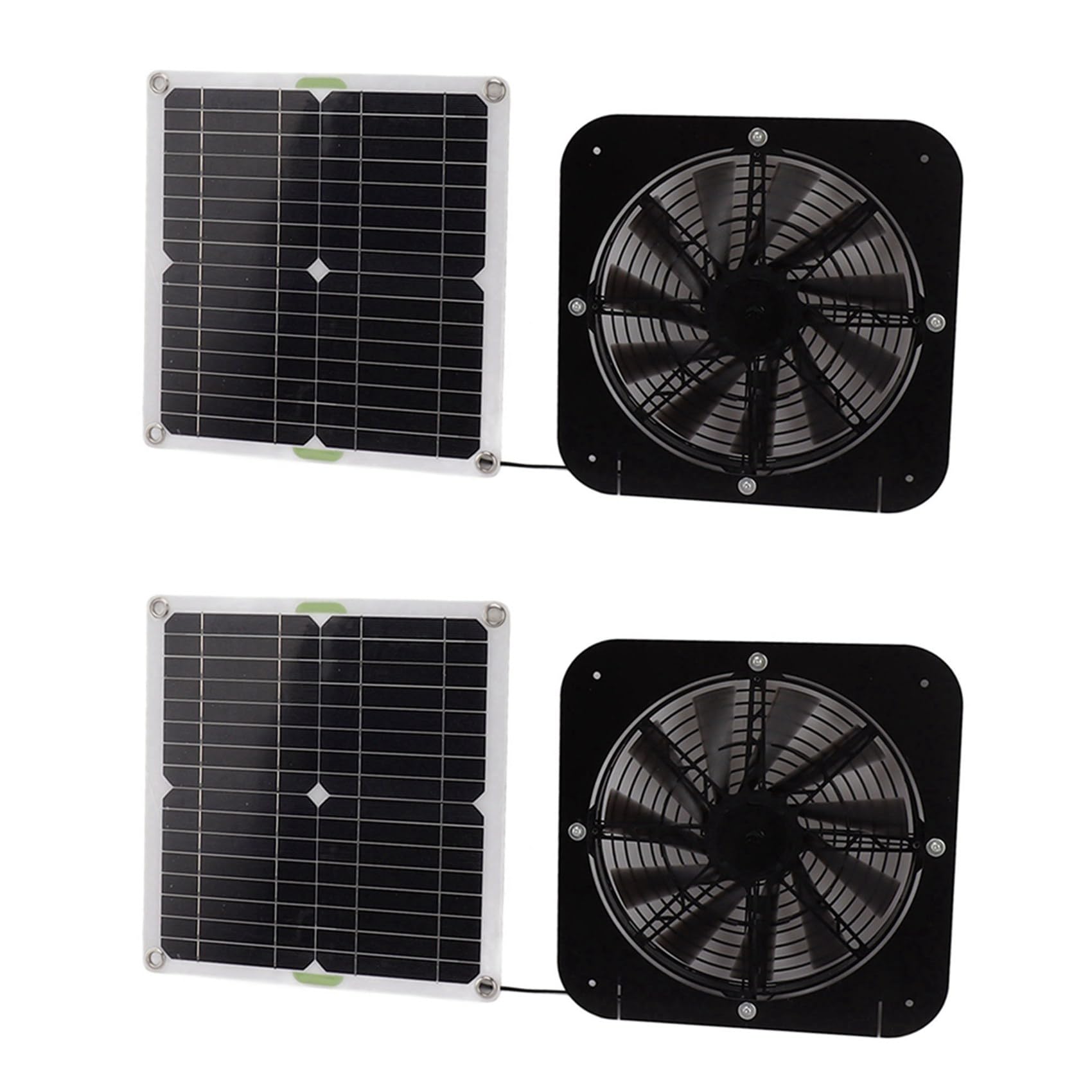 Jnchdghwa As Shown 2X Mono-Polycrystalline Solar Panel With 13.5Inches Exhaust Fan Bracket Photovoltaic Fan Ventilation Cooling Solar Panel