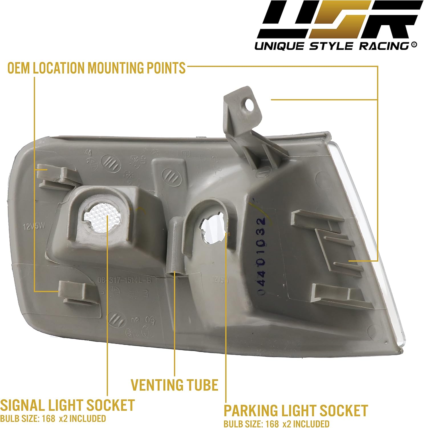USR DEPO 90-91 CRX Corner Lights - Front Cornering Parking Turn Signal Lamp Set (Left + Right) Compatible with 1990-1991 Honda CR-X DX HF Si (All Clear Lens)
