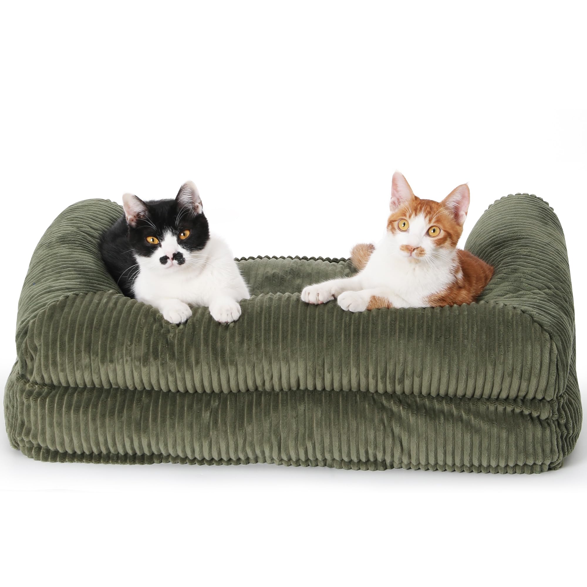 FUKUMARU Panier Chiens Chats, Coussin Chien Dehoussable et Lavable, Canapé Antidérapant pour Petits Chiens et Chat, 72 x 52 x 22 cm, Vert