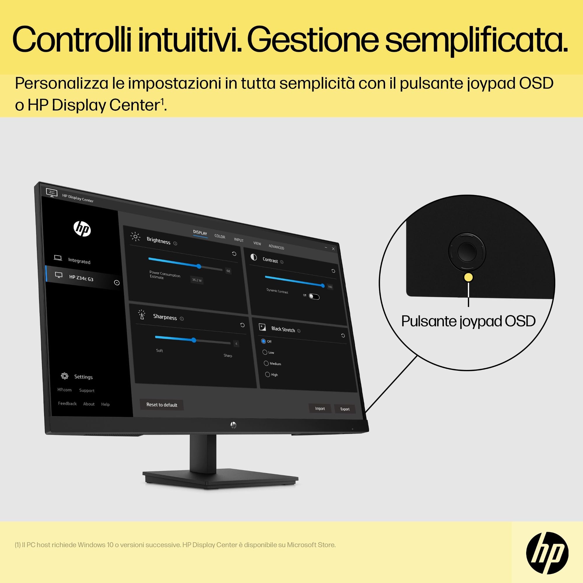HP V27ie Monitor da 27", FHD, 16:9, Antiriflesso, Pannello IPS da 75Hz, Tempo di Risposta 5 ms, Reclinabile, VESA 10x10 cm, AMD FreeSync, 250 Nits, Low Blue Light, VGA, HDMI, DisplayPort, Nero