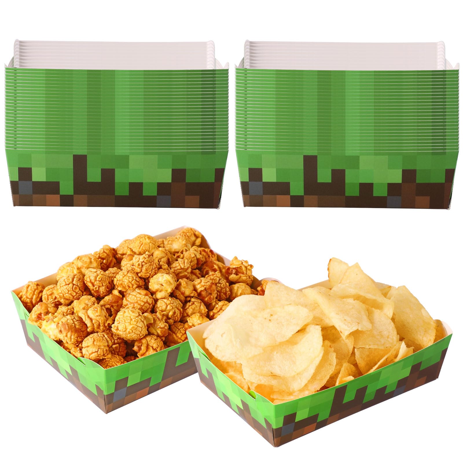 24 Pcs Pixel Party Favors Gift Boxes, Pixel Treat Boxes Pixel Miner