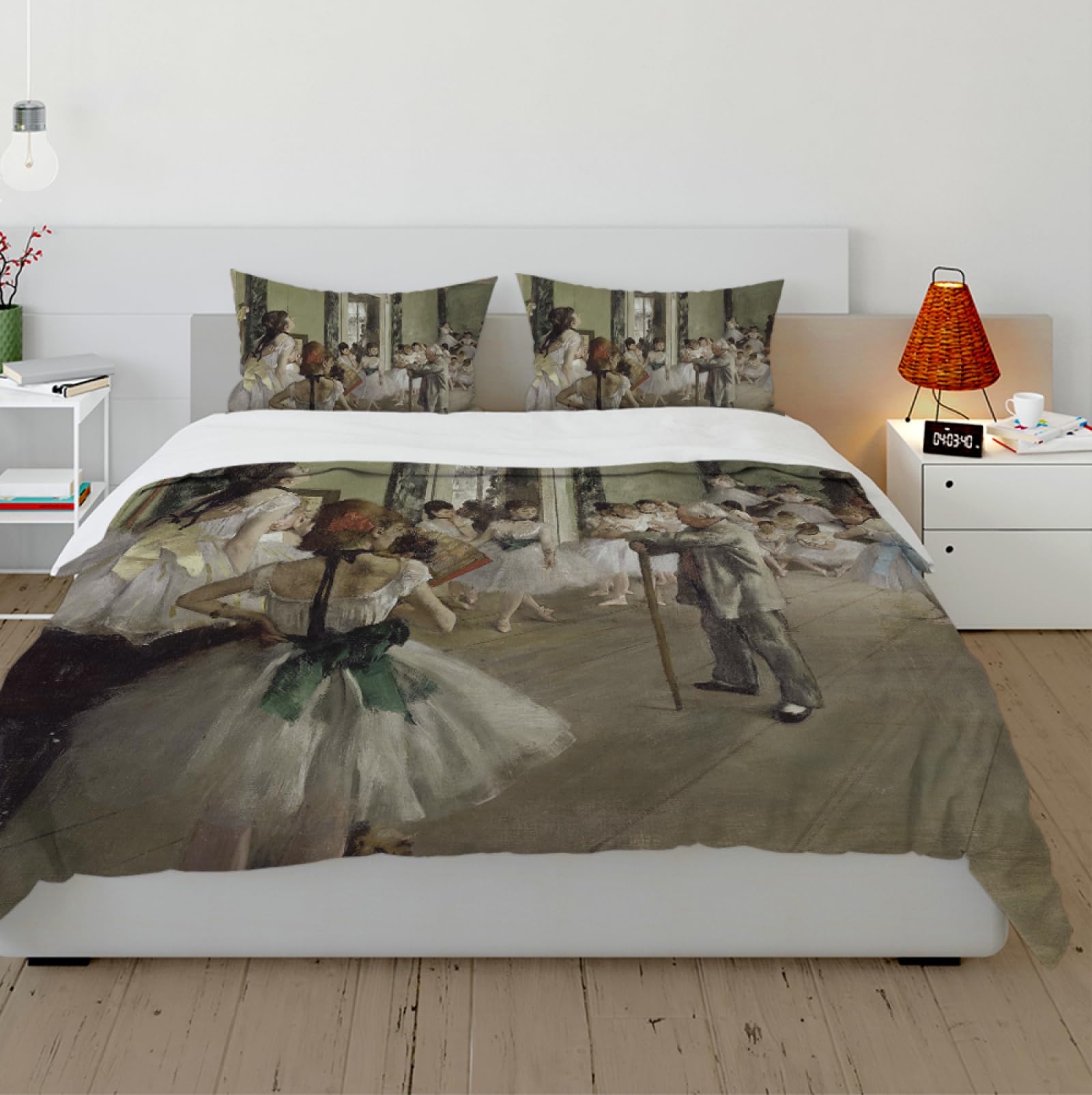 Klasyczny komplet pościeli Edgar Degas, 3-częściowy zestaw pościeli, 1 poszwa na kołdrę, 2 poszewki na poduszki, miękkie i wygodne zestawy pościeli 160 x 200 cm